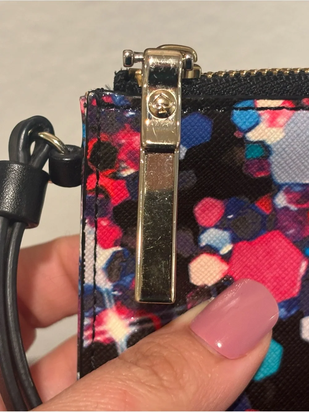 kate spade black multicolor confetti wristlet w storybook lining - Picture 4 of 7